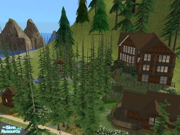 Sims 2 — The Lodge by simarillion — This vacation spot combines a luxury 10 guestroom hotel with all amenties, with 3
