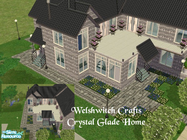Sims 2 — Crystal Glade Home by WelshWitch — Beautiful, Modern home, with driveway/parking, swimming pool & pond. Five