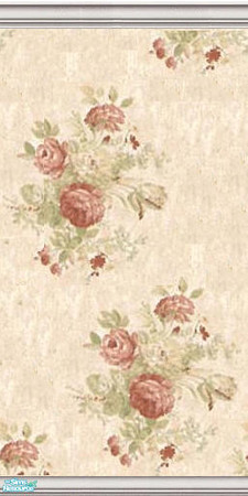 Sims 2 — Shabby Chic Collection 1 - Cabbage Roses by kristiemi — A Shabby chic inspired wall for your home: Cabbage Rose