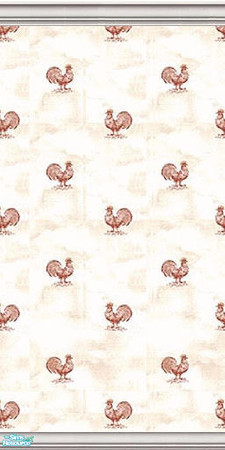 Sims 2 — Shabby Chic Collection 1 - Red Hens by kristiemi — A Shabby chic inspired wall for your home: Red Hen is A