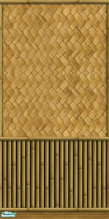 Sims 2 — Sim Tiki - Interior Combo 6 by Shannanigan — Woven & Bamboo Paneling