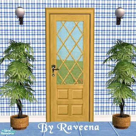 Sims 2 — Screen Door - Maple Lattice by Raveena — Part of the 'Real' Screen Door set.You need BitzyBus's mesh file for