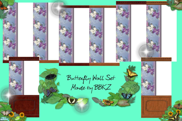 Sims 2 — Butterfly Wall Set by BBKZ — Enjoy and rate it, please (-: