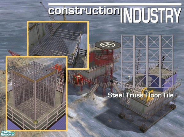 Sims 2 — Steel Truss Floor (Steel) by Cyclonesue — A steel trussed transparent floor tile for your industrial lots and