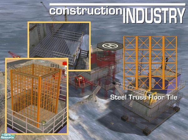 Sims 2 — Steel Truss Floor (Orange) by Cyclonesue — A steel trussed transparent floor tile for your industrial lots and