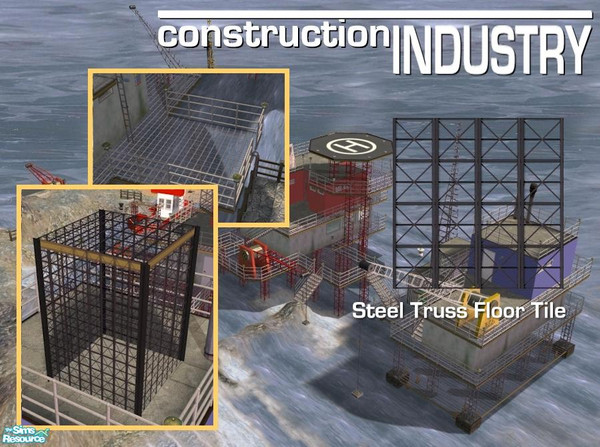 Sims 2 — Steel Truss Floor (Black) by Cyclonesue — A steel trussed transparent floor tile for your industrial lots and