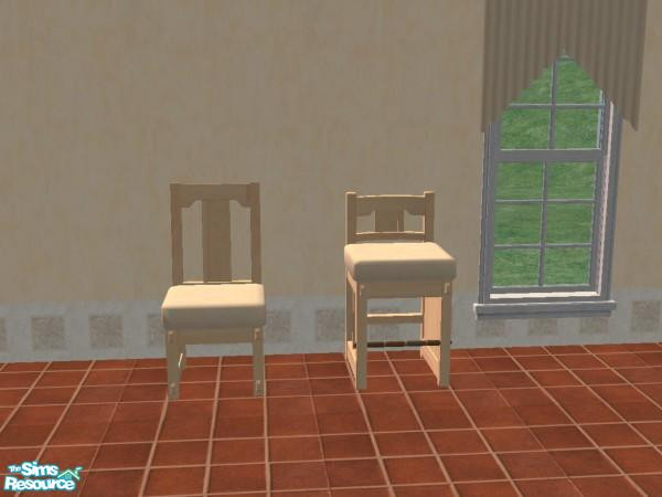 Sims 2 — Olive Oil OFB Mission Kitchen - Individu by TheNumbersWoman — Dining chairs in Maple for the Olive Oil Kitchen