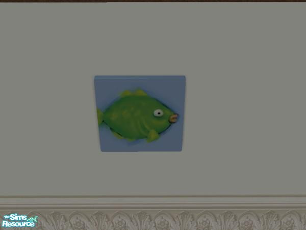 Sims 2 — Three Fish Pictures - Individual Item by priestmere — The solid green fish