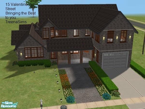 Sims 2 — 15 Valentine Street by treenasims — 3 bedroom,2 bathroom,attached garage,kitchen/dining area,den and front porch