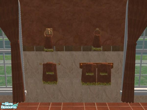 Sims 2 — Sunflower Bathroom Set - Individual Item by TheNumbersWoman — Sunflower Bathroom Set Towels