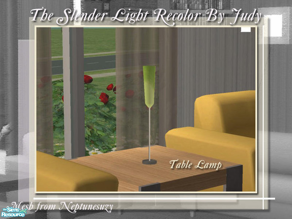 Sims 2 — Judy Slender Table Lamp Metal Silver by judyhugsnoopy — Recolor of NeptuneSuzy Lighting Set (Metal Part). Hope