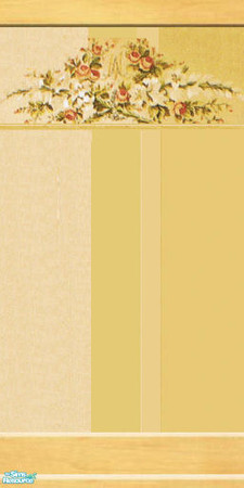 Sims 2 — Marie Antoinette Collection - Wallpaper by Ravensonng — Wallpaper with light wood mouldings