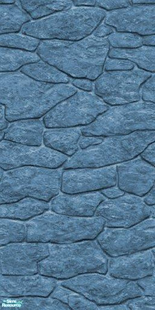 Sims 2 — Funky Blue Fieldstone by sims4me — A cool blue twist on the Maxis stone wall! TSRAA