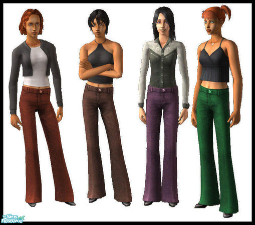 Sims 2 — Nightlife-jeans set by Regenbogen — four new colours of the Maxis jeans from Nightlife...(female) adults and