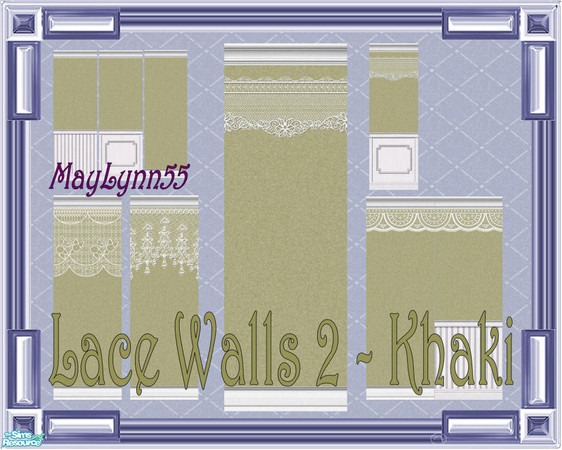 Sims 2 — Lace Walls 2 ~ Khaki by maylynn55 — This set consists of 9 walls in khaki. Made by MayLynn55 ~ **Always TSRAA**
