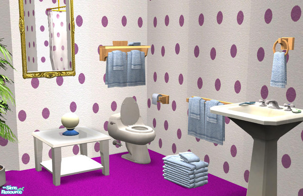 Sims 2 — TP Blue Hanging Wood - #320442 by DOT — TP Blue Hanging Wood. DOTs Cove, dotted with towels. *OFB REQUIRED* Sims