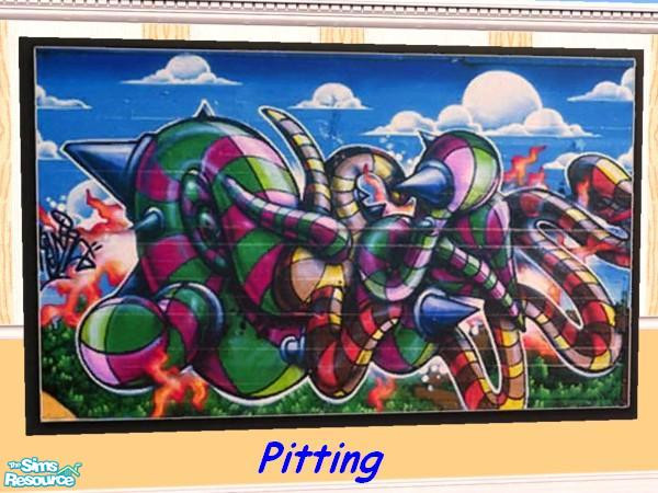 Sims 2 — Pitting_Graffiti by ookc7 — This is recolors of maxis "Two Dogs and Olive" by Mixt Hupp!!!