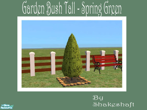 Sims 2 — Garden Bush Tall - Spring Green by Shakeshaft — Part of a set of 3 Garden Bushes, extracted files converted into