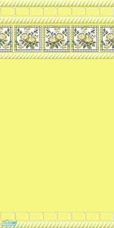 Sims 2 — Yellow Paint: Wild Rose Close Border by amythestfenix — This yellow painted wall has a border of closely spaced