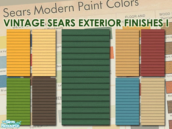 Sims 2 — Vintage Sears Exterior Finishes I by h3psibah — Sears offered some exterior finish colors in its early 20th c