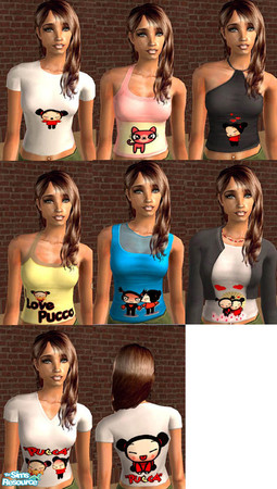 Sims 2 — Pucca Collection by acalimero — Some nice shirts with the theme Pucca