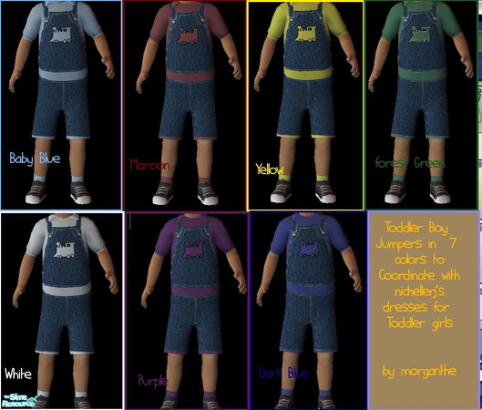 Sims 2 — Denim Boy's Jumpers by Morganthe — made to compliment nichellerj's jumper-dresses for girls here at TSR. Perfect