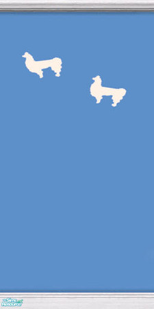 Sims 2 — JUB Blue Llamas Nursery - Wall Paint by Jubilant — Blue llamas blue wall paint with llama stencils.