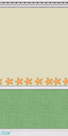 Sims 2 — Spring wallpaper by scoopie — 2 colour wallpaper with dado height border. By scoopie