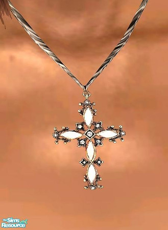 Sims 2 — Antique Diamond and Moonstone Cross by Cori27 — Part of the set of 5 Victorian necklaces