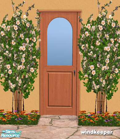Sims 2 — Rosewood Clear glass door diagonal by Windkeeper — Diagonal version of Rosewood clear glass door from this set.