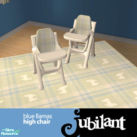 Sims 2 — JUB Blue Llamas Nursery - Highchair by Jubilant — Blue llama highchair