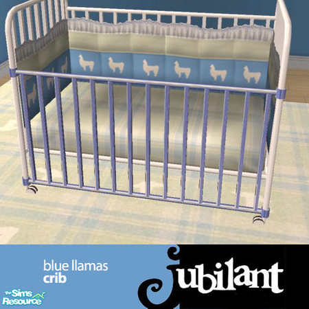 Sims 2 — JUB Blue Llamas Nursery - Crib by Jubilant — Blue llamas crib.