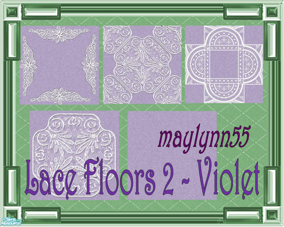 Sims 2 — Lace Floors 2 ~ Violet by maylynn55 — This set consists of 4 carpets and 1 linoleum in violet. Made by MayLynn55