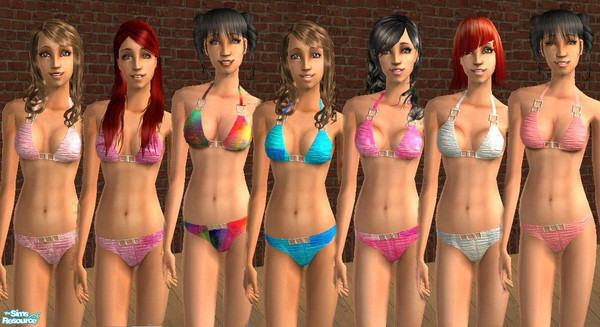 Sims 2 — Chain Link Bikinis by nikkirebel — Gorgeous bikinis - perfect for summer. These bikinis have chain links on the