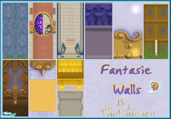Sims 2 — FantasieWallSet by The_Unicorn — A serie FantasieWalls for KidsRooms, Disco's, Party's, OFB ...use your