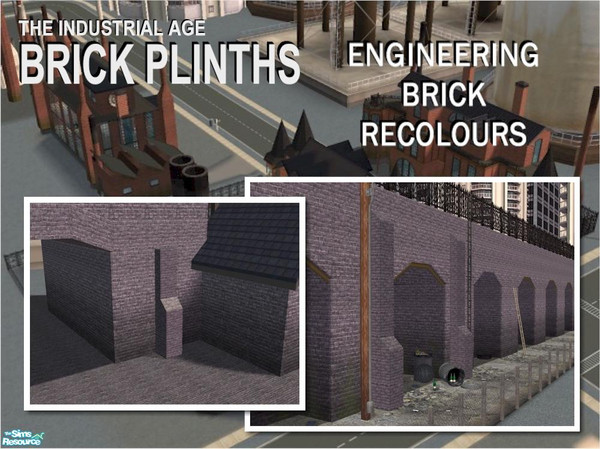 Sims 2 — Double to Single Depth Plinth by Cyclonesue — Recolour in blue/black Engineering Brick (see 'recommended items'