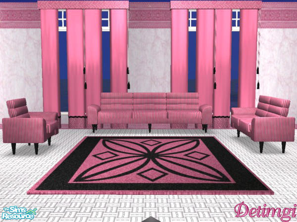 Sims 2 — PinkStripe Living by TSR Archive — Pinkstripe living room set. Sincere thanks to cashcraft, windkeeper, and