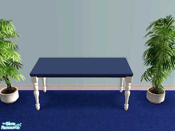 Sims 2 — Midnight Kitchen - Talking Table by munchkin_brat — Midnight blue and white talking table.