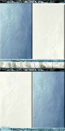 Sims 2 — Metallic Blue & White Tile by socgrrrl725 — Metallic Blue & White Ceramic Tile featuring Chrome accented