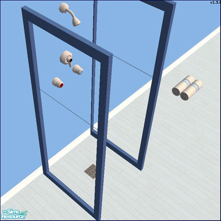 Sims 2 — Skye Bathroom  - Divider-Blue by Chezzie — Recolor of Mango-Sims Abala Bathroom in shades of blue. Matching