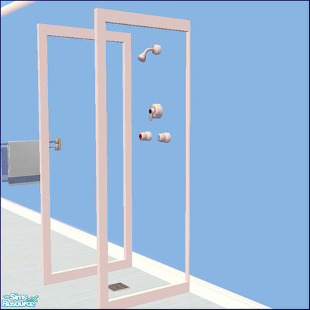 Sims 2 — Skye Bathroom  - White divider by Chezzie — Recolor of Mango-Sims Abala Bathroom in shades of blue. Matching