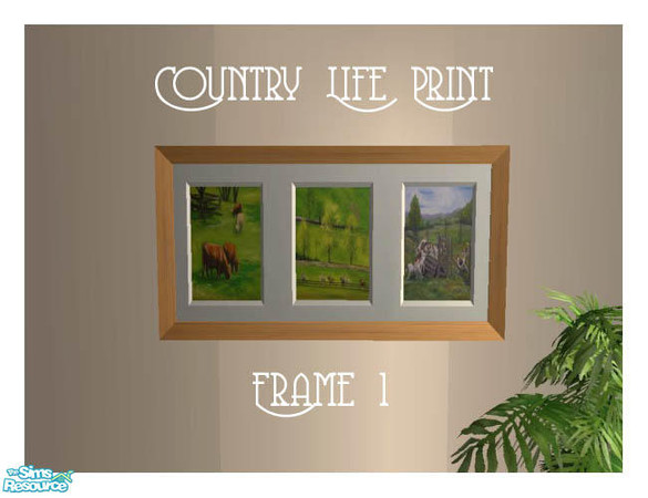 Sims 2 — Country Life Print - Frame 1 by Shakeshaft — Part of a New Mesh Painting Set, with Countryside Themed Prints,