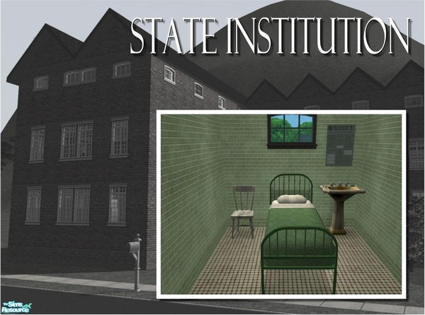Sims 2 — The State Institution Bed - Green by Cyclonesue — A green recolour of the State Institution single bed. Don't