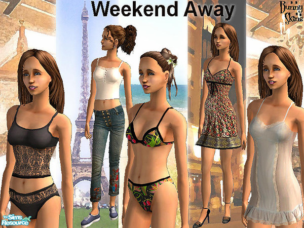 Sims 2 — Weekend Away by BunnyTSR — A selection of essential items every woman needs for a special weekend away: black