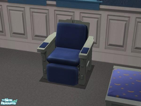 Sims 2 — Teal Blue Maxis Mission - Recliner by abbieken888 — Maxis Mission Recliner recoloured in a pale teal gray