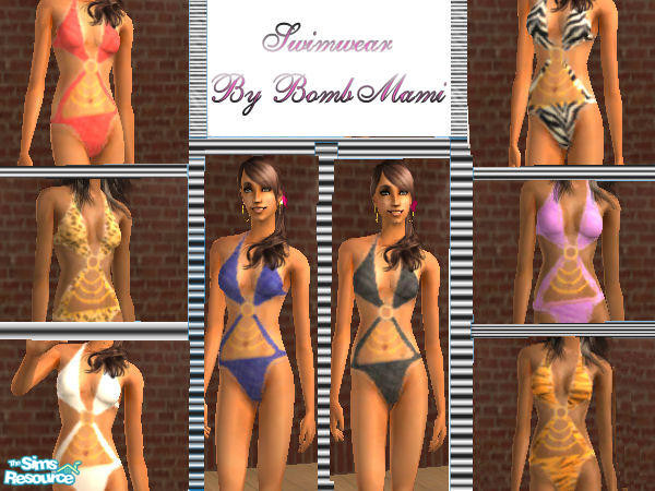 Sims 2 — Sexy 1 Piece for AF by bombmami — This is a one piece suit for AF's. It's a very revealing criss cross design