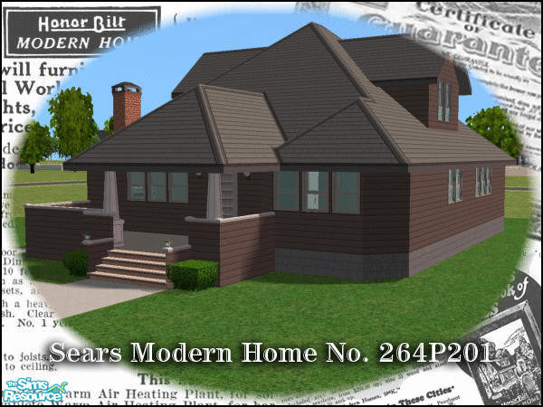 Sims 2 — Sears Modern Home No.  264P201 by h3psibah — Aka "The Hawthorne" (Sears didn't start consistently