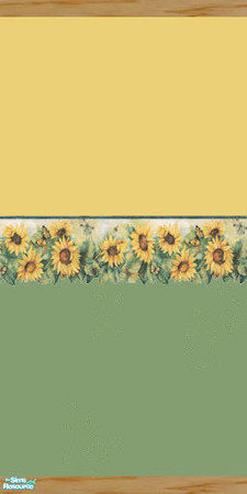 Sims 2 — Summer Sunflowers Light Wall by socgrrrl725 — Two Tone paint in gold and light green with Sunflower Cutout