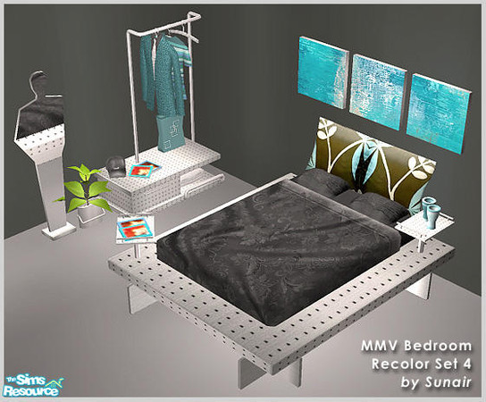 Sims 2 — MMV Bedroom - Recolor set 4 by Sunair — MMV Bedroom - Recolor set 4 (silver)