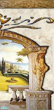 Sims 2 — RomeMuralSet - RomeMuralRight by The_Unicorn — -